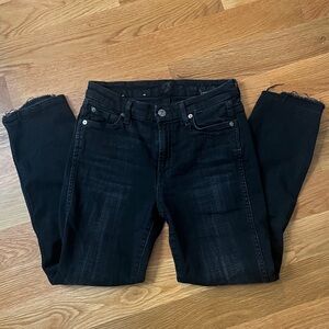 7 for All Mankind black cropped jeans